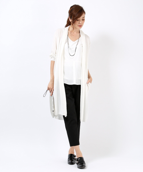 Abahouse Devinette（ドゥヴィネット）の「（新）high gaugeロングカーデ（カーディガン/ボレロ・レディース・ライトグレー/ホワイト/ブラック/オフホワイト・FREE）」の21枚目の写真