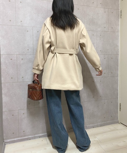 セール】ボリュームスリーブベルト付きコート（その他アウター