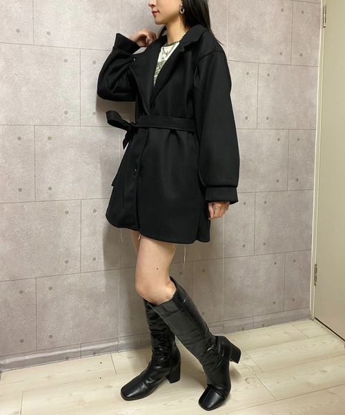 セール】ボリュームスリーブベルト付きコート（その他アウター