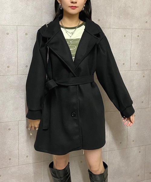 NANEA（ナネア）の「ボリュームスリーブベルト付きコート（その他アウター・レディース・ブラック/ベージュ・SMALL/MEDIUM/LARGE）」の16枚目の写真