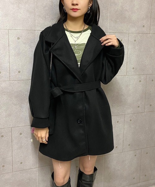 NANEA（ナネア）の「ボリュームスリーブベルト付きコート（その他アウター・レディース・ブラック/ベージュ・SMALL/MEDIUM/LARGE）」の13枚目の写真