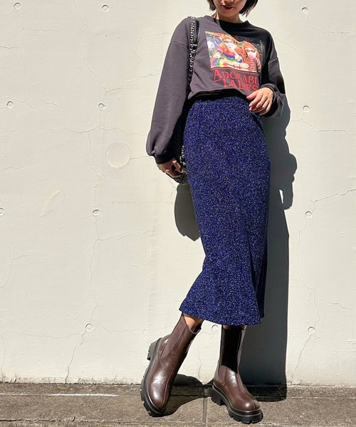 SpRay(スプレイ)の「ラメナロースカート(スカート・レディース・ブルー/シルバー/ブラック・FREE)」の3枚目の写真