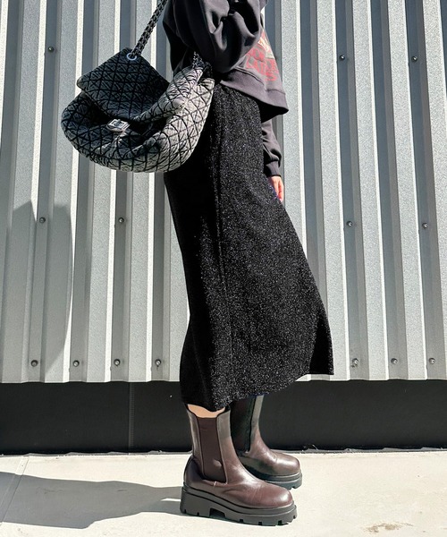 SpRay(スプレイ)の「ラメナロースカート(スカート・レディース・ブルー/シルバー/ブラック・FREE)」の2枚目の写真