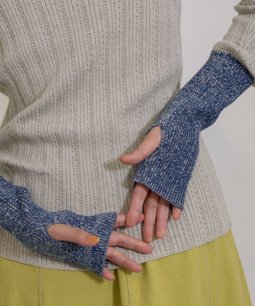 POU DOU DOU（プードゥドゥ）の「バイカラーアームリブニット（ニット/セーター・レディース・ブラック/オフホワイト/グレー/ライトグリーン・3）」の18枚目の写真