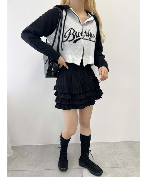 PHILLY（フィリー）の「【PHILLY】カレッジロゴショートニットパーカー（ニット/セーター・レディース・ブラウン/ブラック/グレー・FREE）」の8枚目の写真