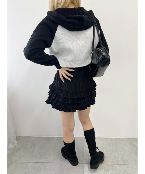 PHILLY（フィリー）の「【PHILLY】カレッジロゴショートニットパーカー（ニット/セーター・レディース・ブラウン/ブラック/グレー・FREE）」の9枚目の写真