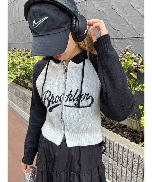 PHILLY（フィリー）の「【PHILLY】カレッジロゴショートニットパーカー（ニット/セーター・レディース・ブラウン/ブラック/グレー・FREE）」の15枚目の写真