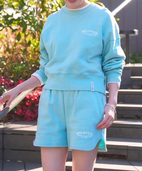 MILKFED.(ミルクフェド)の「DAILY SWEAT SHORTS(スウェットパンツ・レディース・ブラック/ライトピンク/オートミール/ライトグリーン・S/M)」の22枚目の写真