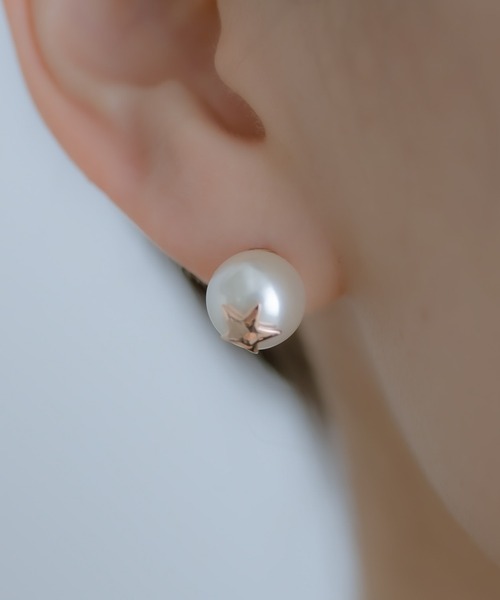 ear PAPILLONNER(イアパピヨネ)の「直結スター×パールピアス(ピアス(両耳用)・レディース・ゴールド・FREE)」の4枚目の写真