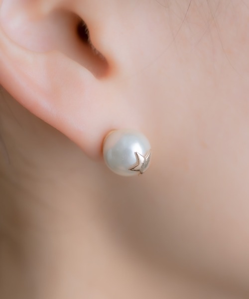 ear PAPILLONNER(イアパピヨネ)の「直結スター×パールピアス(ピアス(両耳用)・レディース・ゴールド・FREE)」の5枚目の写真