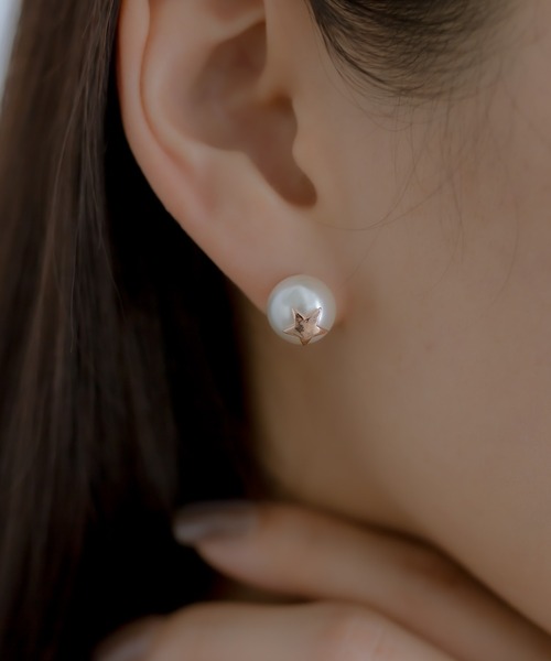 ear PAPILLONNER(イアパピヨネ)の「直結スター×パールピアス(ピアス(両耳用)・レディース・ゴールド・FREE)」の7枚目の写真