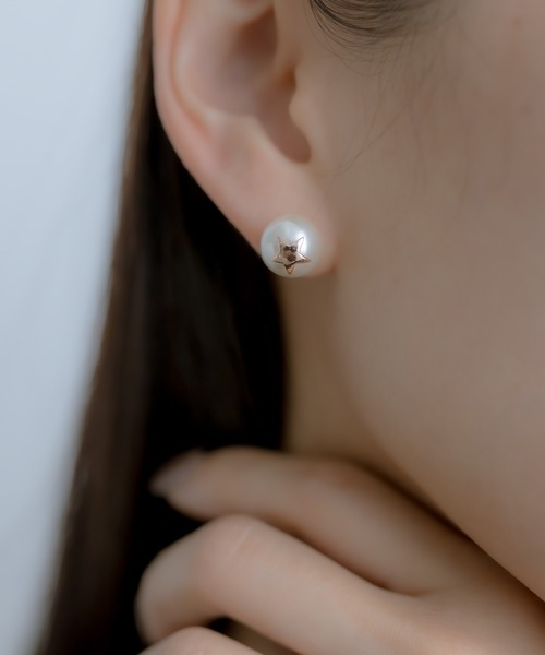 ear PAPILLONNER(イアパピヨネ)の「直結スター×パールピアス(ピアス(両耳用)・レディース・ゴールド・FREE)」の8枚目の写真