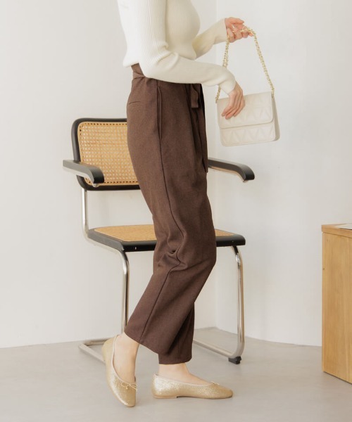 flower（フラワー）の「ウォーミーリボンパンツ（その他パンツ・レディース・ブラウン/グレー・FREE）」の3枚目の写真