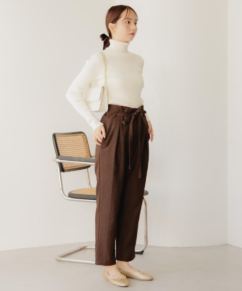 flower（フラワー）の「ウォーミーリボンパンツ（その他パンツ・レディース・ブラウン/グレー・FREE）」の6枚目の写真