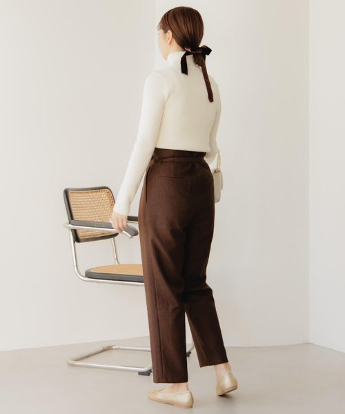flower（フラワー）の「ウォーミーリボンパンツ（その他パンツ・レディース・ブラウン/グレー・FREE）」の7枚目の写真