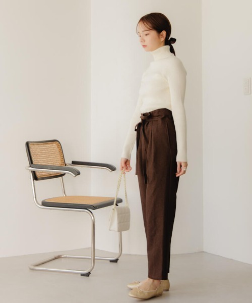 flower（フラワー）の「ウォーミーリボンパンツ（その他パンツ・レディース・ブラウン/グレー・FREE）」の9枚目の写真