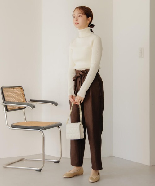 flower（フラワー）の「ウォーミーリボンパンツ（その他パンツ・レディース・ブラウン/グレー・FREE）」の10枚目の写真