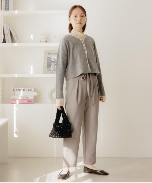 flower（フラワー）の「ウォーミーリボンパンツ（その他パンツ・レディース・ブラウン/グレー・FREE）」の15枚目の写真