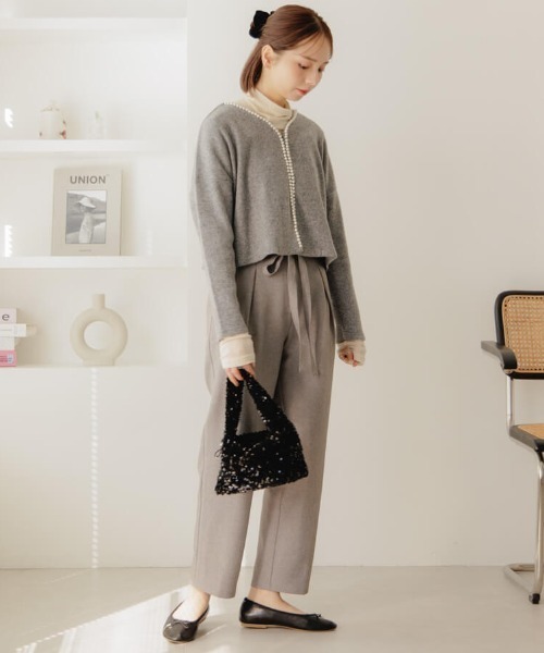 flower（フラワー）の「ウォーミーリボンパンツ（その他パンツ・レディース・ブラウン/グレー・FREE）」の16枚目の写真