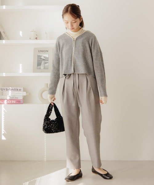 flower（フラワー）の「ウォーミーリボンパンツ（その他パンツ・レディース・ブラウン/グレー・FREE）」の18枚目の写真