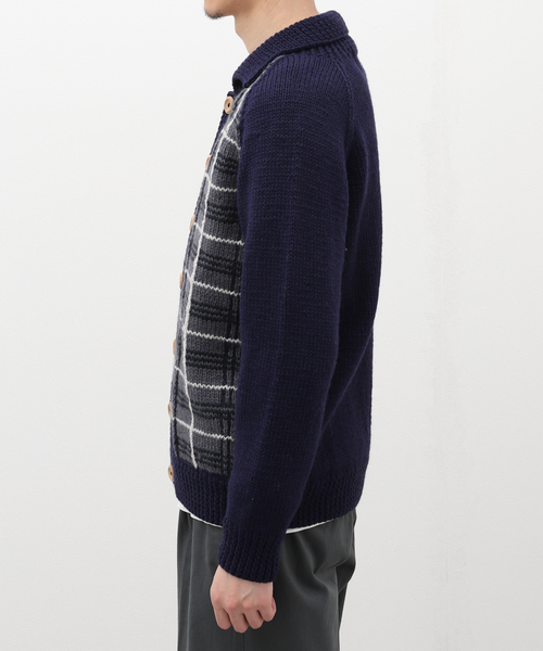 INVERALLAN（インバーアラン）の「【INVERALLAN / インバーアラン】HANDKNIT 54C（カーディガン/ボレロ・メンズ・ネイビー・40/42/44）」の4枚目の写真
