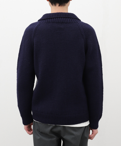 INVERALLAN（インバーアラン）の「【INVERALLAN / インバーアラン】HANDKNIT 54C（カーディガン/ボレロ・メンズ・ネイビー・40/42/44）」の5枚目の写真