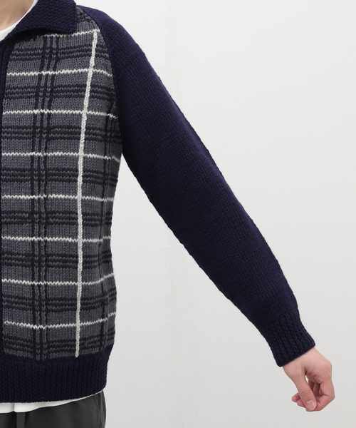 INVERALLAN（インバーアラン）の「【INVERALLAN / インバーアラン】HANDKNIT 54C（カーディガン/ボレロ・メンズ・ネイビー・40/42/44）」の8枚目の写真