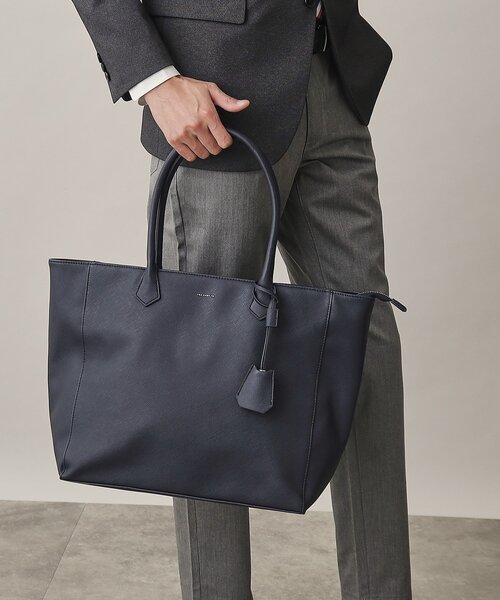 THE SHOP TK （ザ ショップ ティーケー ）の「◆【A4サイズ/PC収納】サフィアーノフェイクレザートートバック（トートバッグ・メンズ・ブラック/ブルー系その他・00）」の7枚目の写真