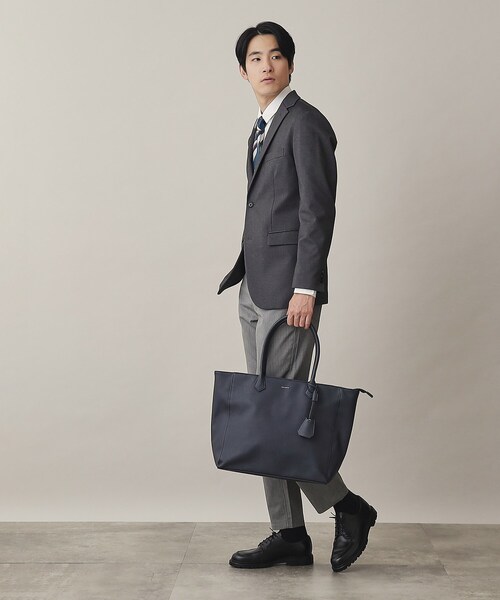 THE SHOP TK （ザ ショップ ティーケー ）の「◆【A4サイズ/PC収納】サフィアーノフェイクレザートートバック（トートバッグ・メンズ・ブラック/ブルー系その他・00）」の4枚目の写真