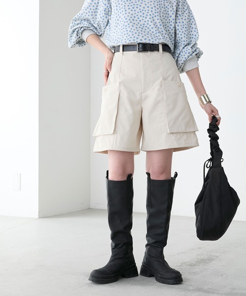 BONLECILL(ボンルシール)の「フロントポケットベイカーチノショートパンツ(カーゴパンツ・レディース・ブラック/アイボリー/カーキ/ベージュ・L/M)」の6枚目の写真