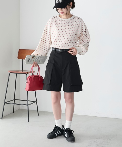 BONLECILL(ボンルシール)の「フロントポケットベイカーチノショートパンツ(カーゴパンツ・レディース・ブラック/アイボリー/カーキ/ベージュ・L/M)」の21枚目の写真