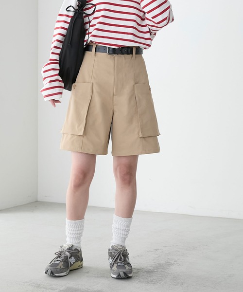 BONLECILL(ボンルシール)の「フロントポケットベイカーチノショートパンツ(カーゴパンツ・レディース・ブラック/アイボリー/カーキ/ベージュ・L/M)」の22枚目の写真