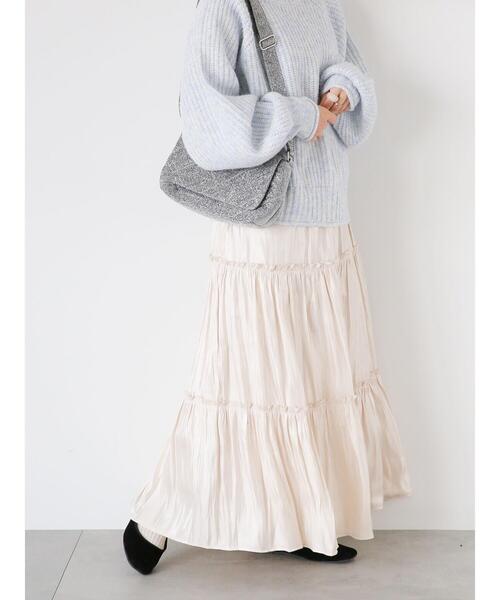 ehka sopo（エヘカソポ）の「オーロララメティアードスカート（スカート・レディース・キナリ/グレー/ブラック・F）」の2枚目の写真