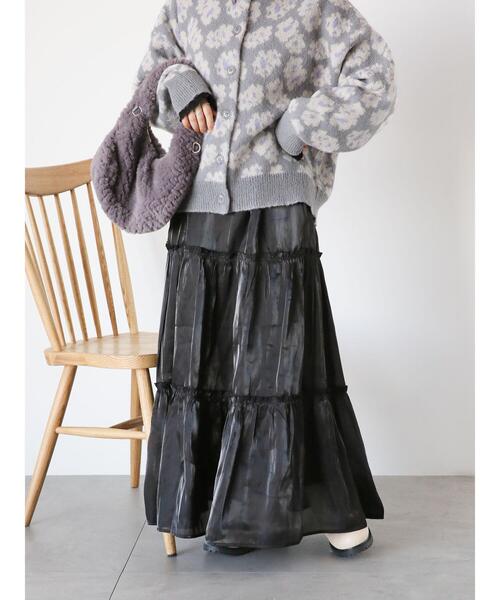 ehka sopo（エヘカソポ）の「オーロララメティアードスカート（スカート・レディース・キナリ/グレー/ブラック・F）」の3枚目の写真
