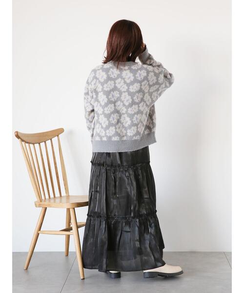 ehka sopo（エヘカソポ）の「オーロララメティアードスカート（スカート・レディース・キナリ/グレー/ブラック・F）」の6枚目の写真