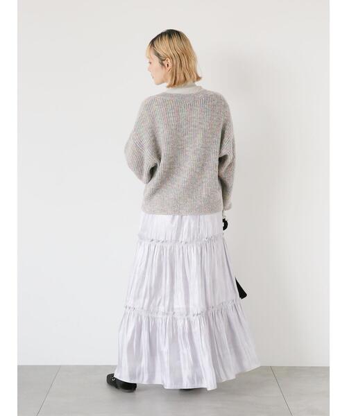 ehka sopo（エヘカソポ）の「オーロララメティアードスカート（スカート・レディース・キナリ/グレー/ブラック・F）」の12枚目の写真