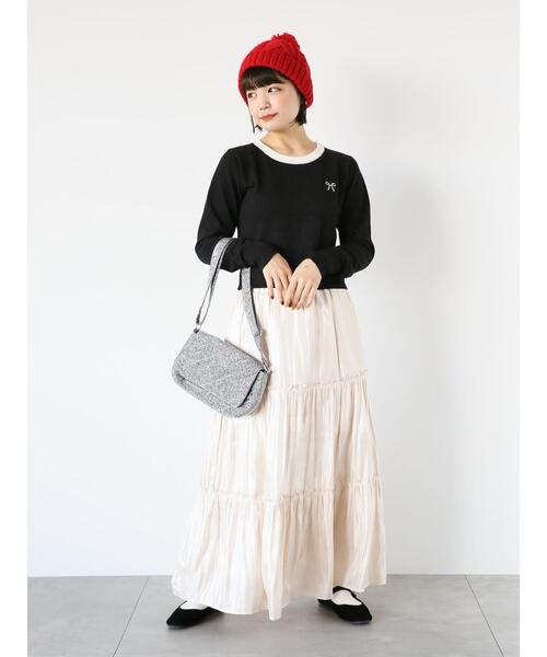 ehka sopo（エヘカソポ）の「オーロララメティアードスカート（スカート・レディース・キナリ/グレー/ブラック・F）」の22枚目の写真