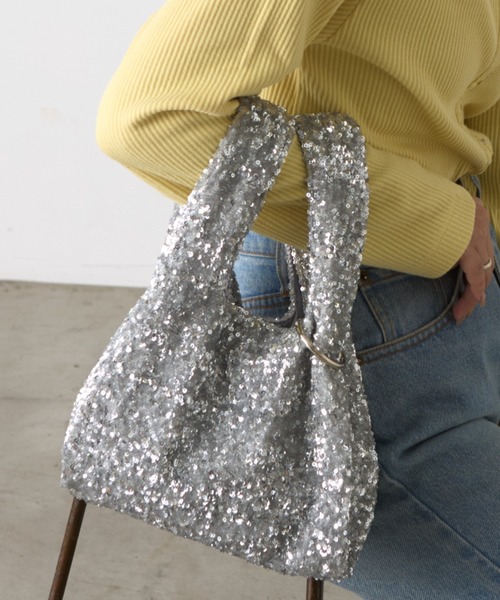 CIAOPANIC TYPY（チャオパニックティピー）の「【新色追加！！】カラビナ付きスパンコールBAG（ハンドバッグ・レディース・ブラック/グレー/シルバー/ピンク/ミント/ホワイト/ブラウン・ONE SIZE）」の7枚目の写真