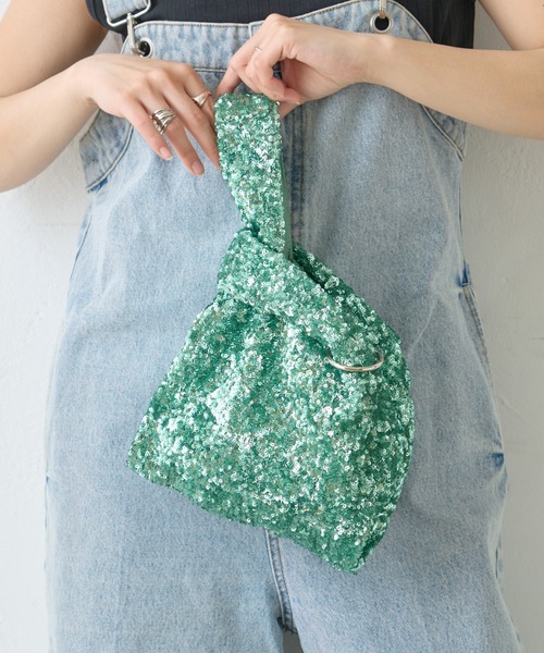 CIAOPANIC TYPY（チャオパニックティピー）の「【新色追加！！】カラビナ付きスパンコールBAG（ハンドバッグ・レディース・ブラック/グレー/シルバー/ピンク/ミント/ホワイト/ブラウン・ONE SIZE）」の5枚目の写真