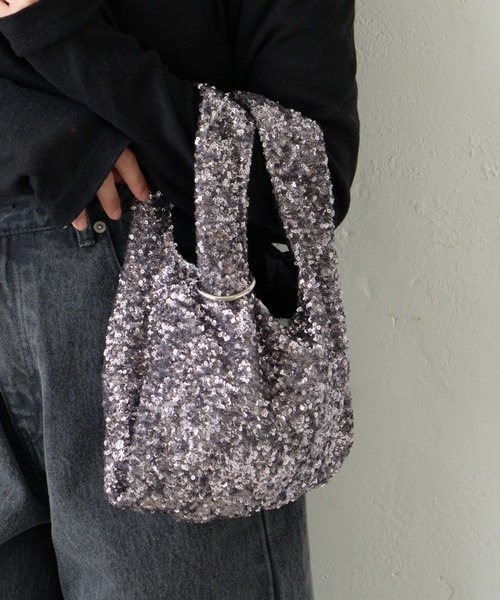 CIAOPANIC TYPY（チャオパニックティピー）の「【新色追加！！】カラビナ付きスパンコールBAG（ハンドバッグ・レディース・ブラック/グレー/シルバー/ピンク/ミント/ホワイト/ブラウン・ONE SIZE）」の20枚目の写真