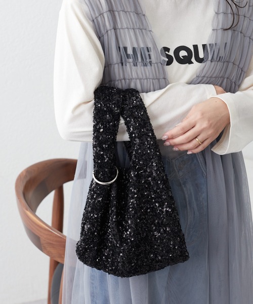 CIAOPANIC TYPY（チャオパニックティピー）の「【新色追加！！】カラビナ付きスパンコールBAG（ハンドバッグ・レディース・ブラック/グレー/シルバー/ピンク/ミント/ホワイト/ブラウン・ONE SIZE）」の8枚目の写真