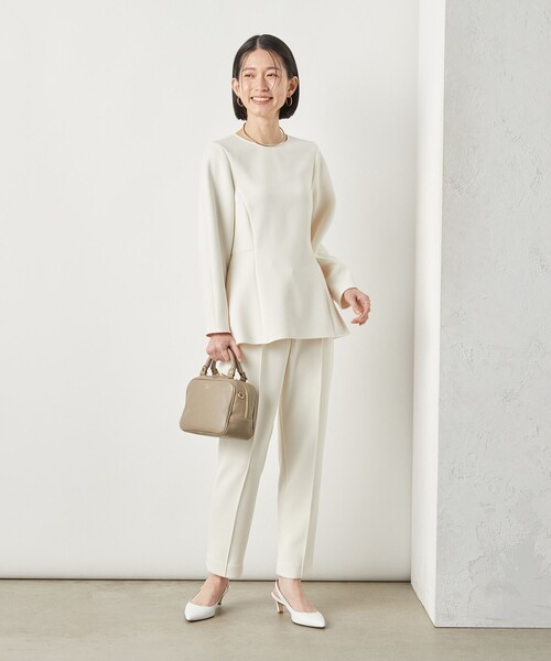 NOLLEY’S Sophi（ノーリーズソフィ）の「《セットアップ対応》ウォッシャブルダンボールイージーパンツ（その他パンツ・レディース・オフホワイト/ブラック・38/36）」の3枚目の写真