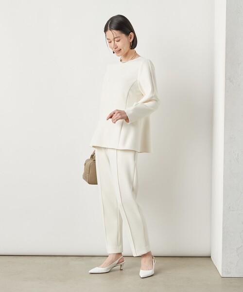 NOLLEY’S Sophi（ノーリーズソフィ）の「《セットアップ対応》ウォッシャブルダンボールイージーパンツ（その他パンツ・レディース・オフホワイト/ブラック・38/36）」の4枚目の写真