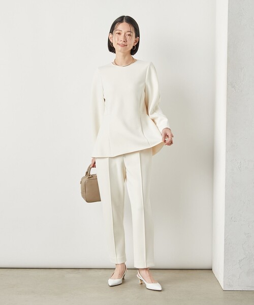 NOLLEY’S Sophi（ノーリーズソフィ）の「《セットアップ対応》ウォッシャブルダンボールイージーパンツ（その他パンツ・レディース・オフホワイト/ブラック・38/36）」の5枚目の写真