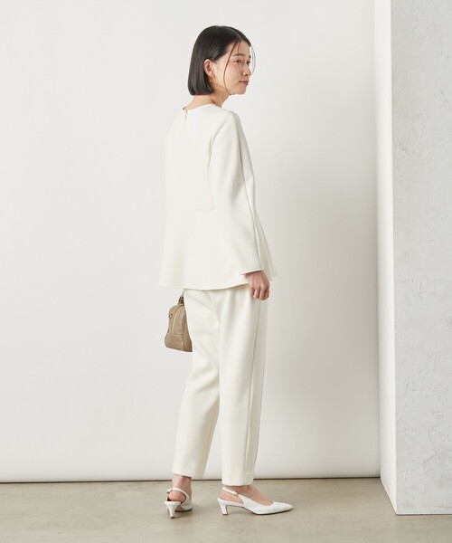 NOLLEY’S Sophi（ノーリーズソフィ）の「《セットアップ対応》ウォッシャブルダンボールイージーパンツ（その他パンツ・レディース・オフホワイト/ブラック・38/36）」の6枚目の写真