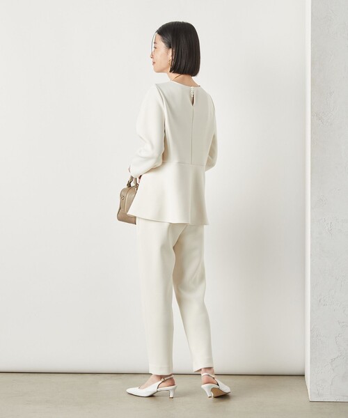 NOLLEY’S Sophi（ノーリーズソフィ）の「《セットアップ対応》ウォッシャブルダンボールイージーパンツ（その他パンツ・レディース・オフホワイト/ブラック・38/36）」の7枚目の写真