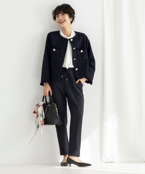 NOLLEY’S Sophi（ノーリーズソフィ）の「《セットアップ対応》ウォッシャブルダンボールイージーパンツ（その他パンツ・レディース・オフホワイト/ブラック・38/36）」の15枚目の写真