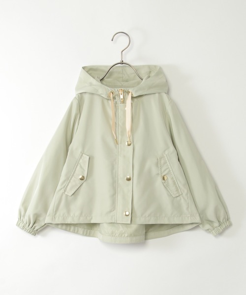 ikka（イッカ）の「サテン比翼マウンテンパーカー（120~160cm）（ブルゾン・キッズ・グリーン/ピンク系その他・130/160/150/140/120）」の3枚目の写真