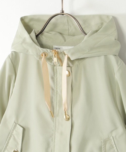 ikka（イッカ）の「サテン比翼マウンテンパーカー（120~160cm）（ブルゾン・キッズ・グリーン/ピンク系その他・130/160/150/140/120）」の5枚目の写真