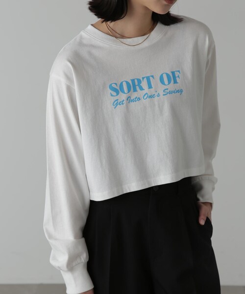 FREE'S MART（フリーズマート）の「◆フロッキープリントロングＴシャツ（Tシャツ/カットソー・レディース・ホワイト/ホワイト系その他/ベージュ系その他/ベージュ・FREE）」の8枚目の写真